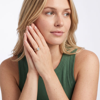 Claudia Twist Pavé Princess Diamond Engagement Ring in Silver - model.jpg