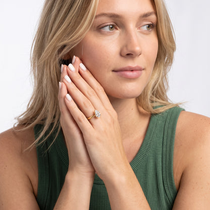 Arlette Solitaire Knife Edge Pear Diamond Engagement Ring in Yellow Gold - model.jpg