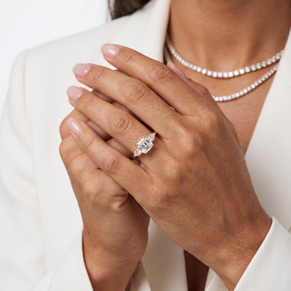 Mirabel Three-Stone Asscher Diamond Engagement Ring in Yellow Gold - model.jpg