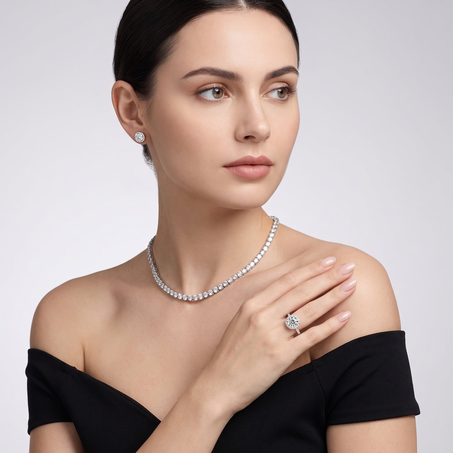 Amara Halo Claw Prong Round Diamond Ring in White Gold - model.jpg