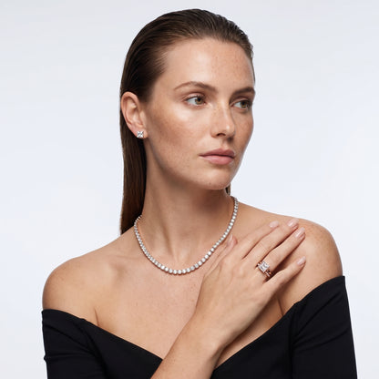 Ayla Bezel Bypass Princess Diamond Ring in Rose Gold - model.jpg