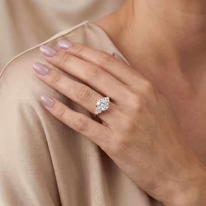 Anya Sidestone Cluster Round Diamond Ring in Rose Gold - model.jpg