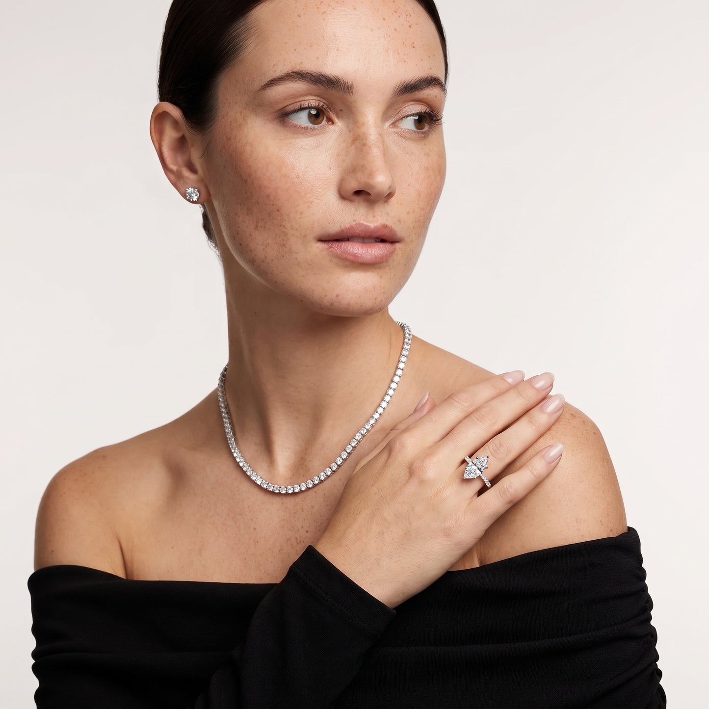 Aisha Pavé Solitaire Marquise Diamond Engagement Ring in Platinum - model.jpg