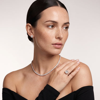 Bella Halo Pavé Asscher Diamond Engagement Ring in Rose Gold - model.jpg