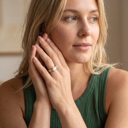 Malibu Wide Band Baguette Asscher Diamond Engagement Ring in Rose Gold - model.jpg