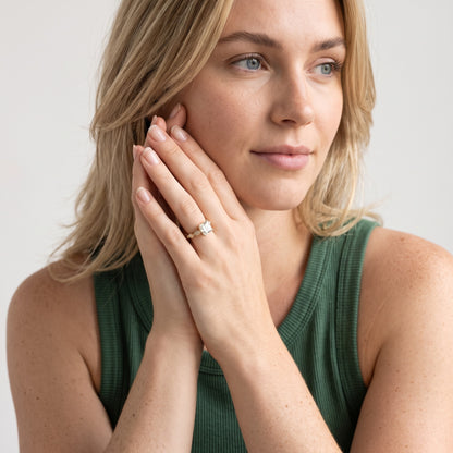 Bonnie Vine Bezel Princess Diamond Engagement Ring in Silver - model.jpg