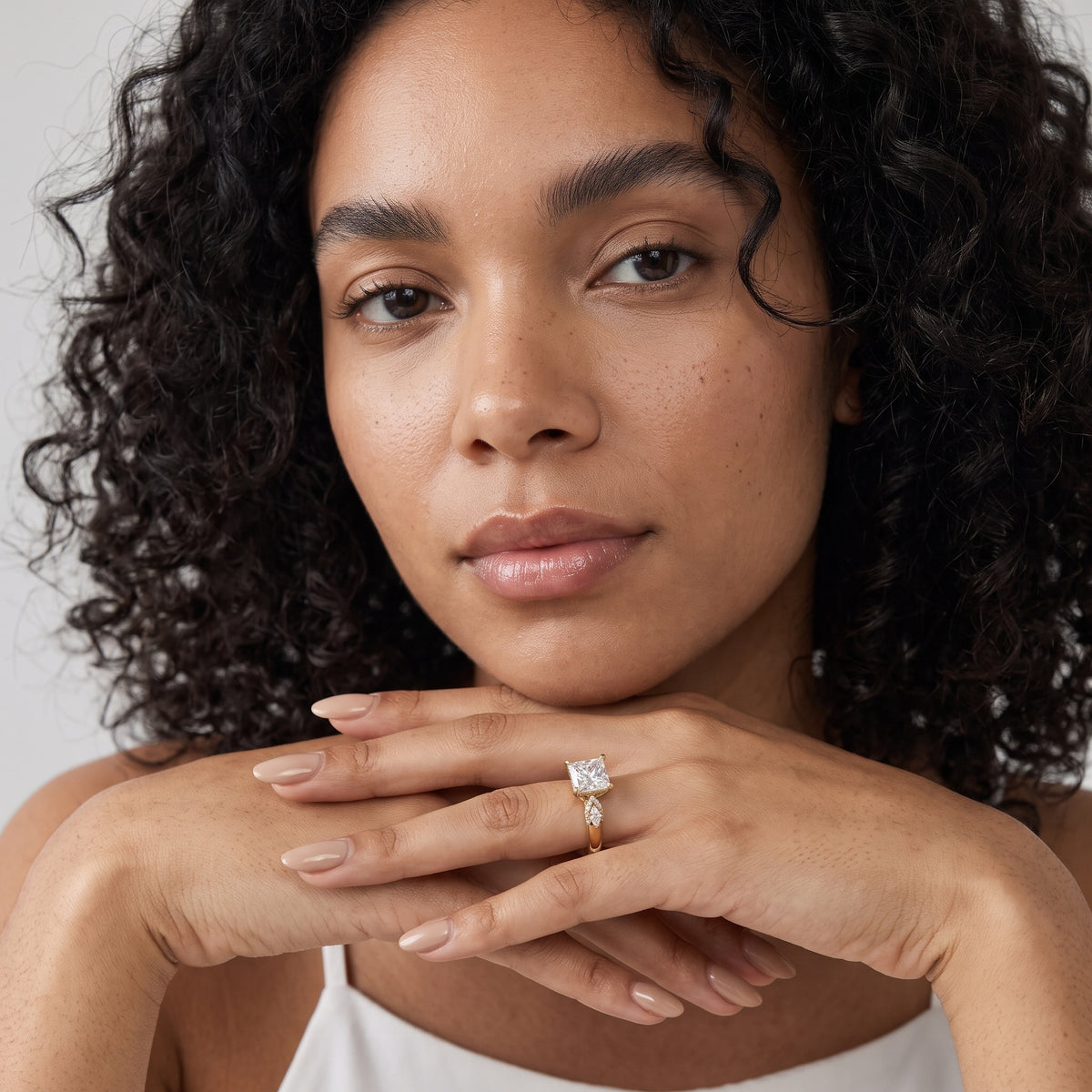 Tahoe Marquise-Side Pavé Princess Diamond Engagement Ring in Silver - model.jpg