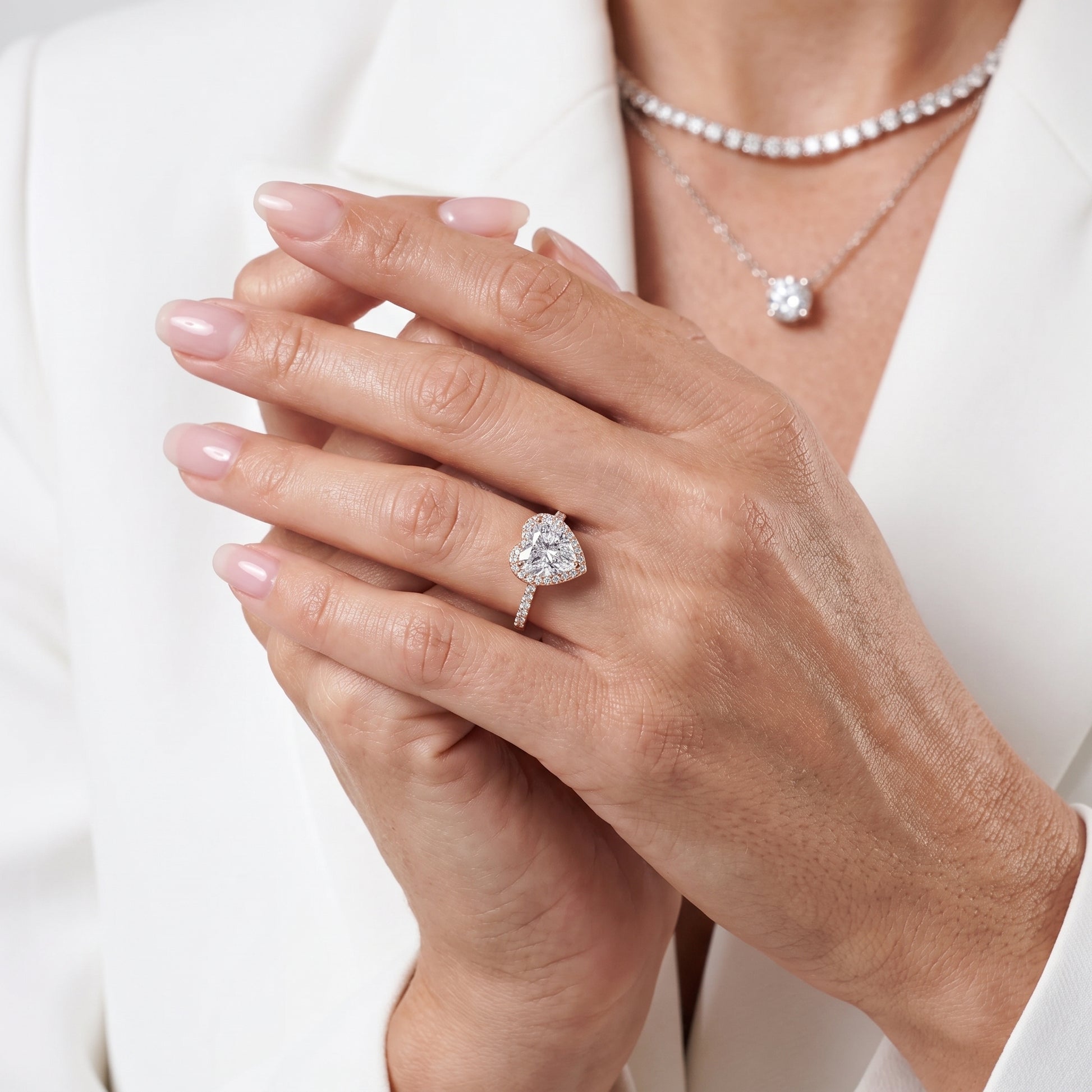 Alma Halo Pavé Heart Diamond Ring in Rose Gold - model.jpg