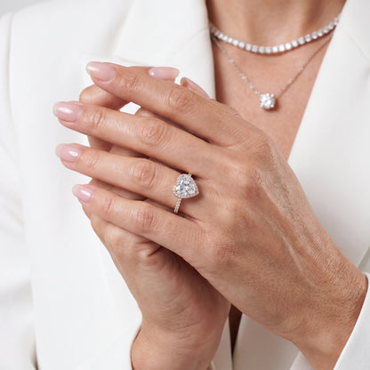 Alma Halo Pavé Heart Diamond Ring in Rose Gold - model.jpg