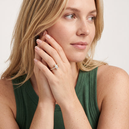 Heloise Statement Pavé Marquise Diamond Engagement Ring in Silver - model.jpg