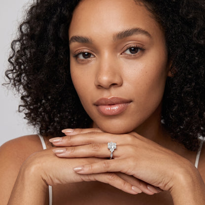 Naomi Vintage Milgrain Radiant Diamond Engagement Ring in White Gold - model.jpg