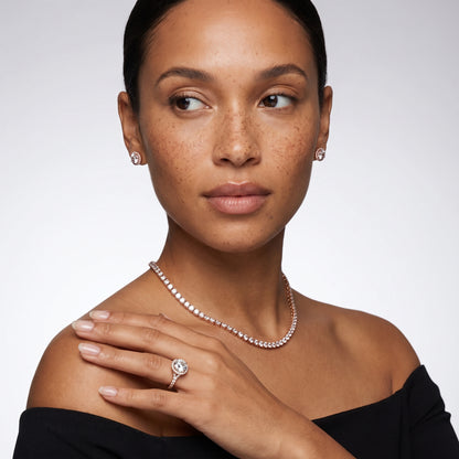 Bella Halo Pavé Round Diamond Engagement Ring in Rose Gold - model.jpg