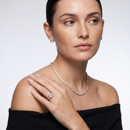 Chloe Halo Pavé Princess Diamond Ring in Rose Gold - model.jpg