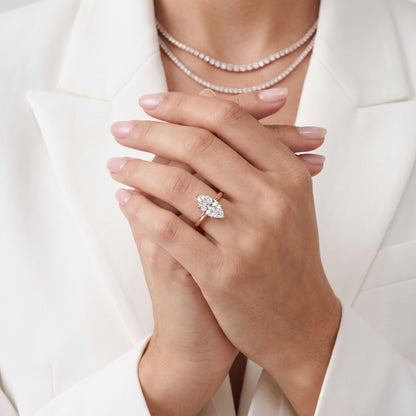 Mena Hidden Halo Marquise Diamond Engagement Ring in Rose Gold - model.jpg