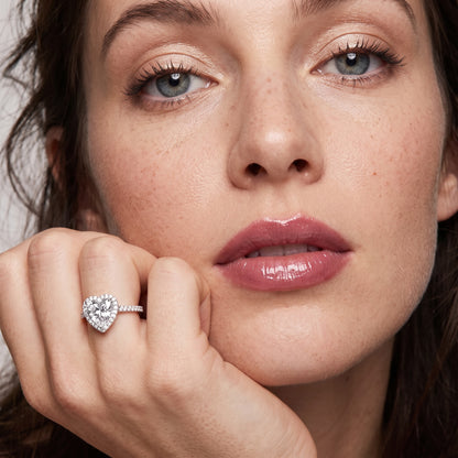 Willa Halo Micropavé Heart Diamond Engagement Ring in White Gold - model.jpg