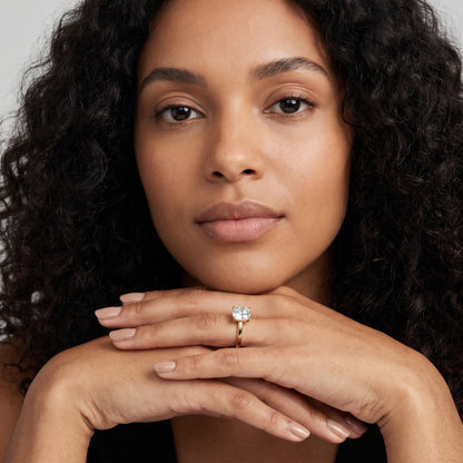 Sadie Cathedral Solitaire Cushion Diamond Ring in Yellow Gold - model.jpg