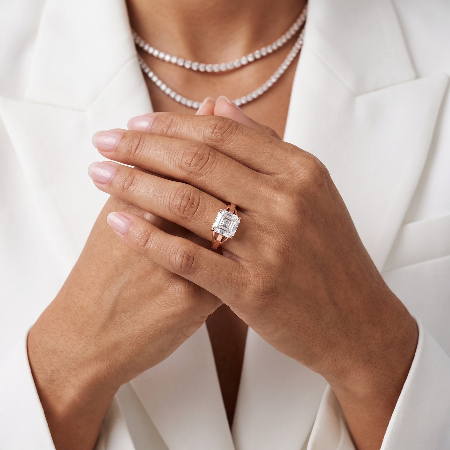 Kaia Solitaire Asscher Diamond Ring in Rose Gold - model.jpg