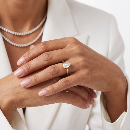 Kaia Solitaire Pear Diamond Ring in Yellow Gold - model.jpg