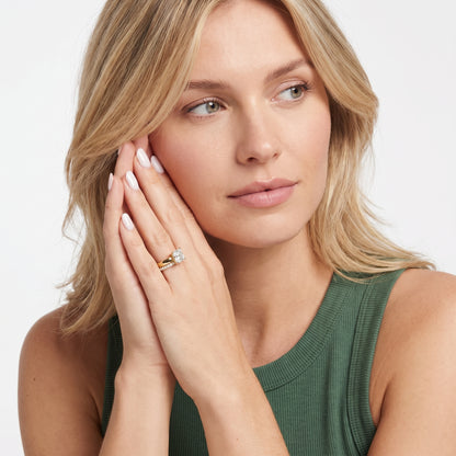 Veda Split Shank Pavé Radiant Diamond Engagement Ring in Yellow Gold - model.jpg