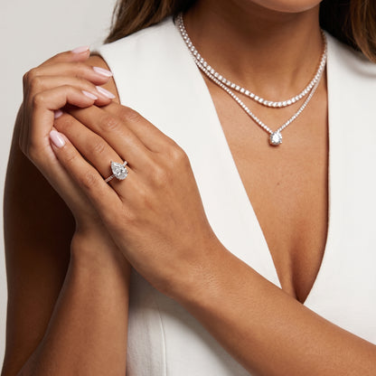 Violet Hidden Halo Pavé Pear Diamond Ring in Rose Gold - model.jpg