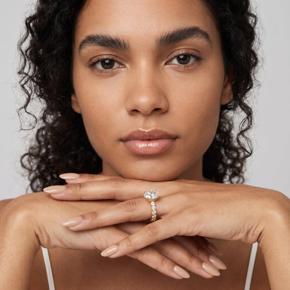Leta Infinity Pavé Oval Diamond Engagement Ring in White Gold - model.jpg