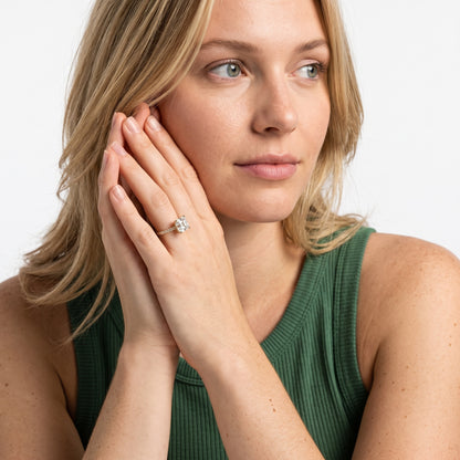Salem Pavé Asscher Diamond Engagement Ring in Silver - model.jpg
