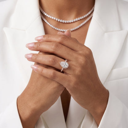 Sophie Halo Pavé Pear Diamond Ring in Rose Gold - model.jpg