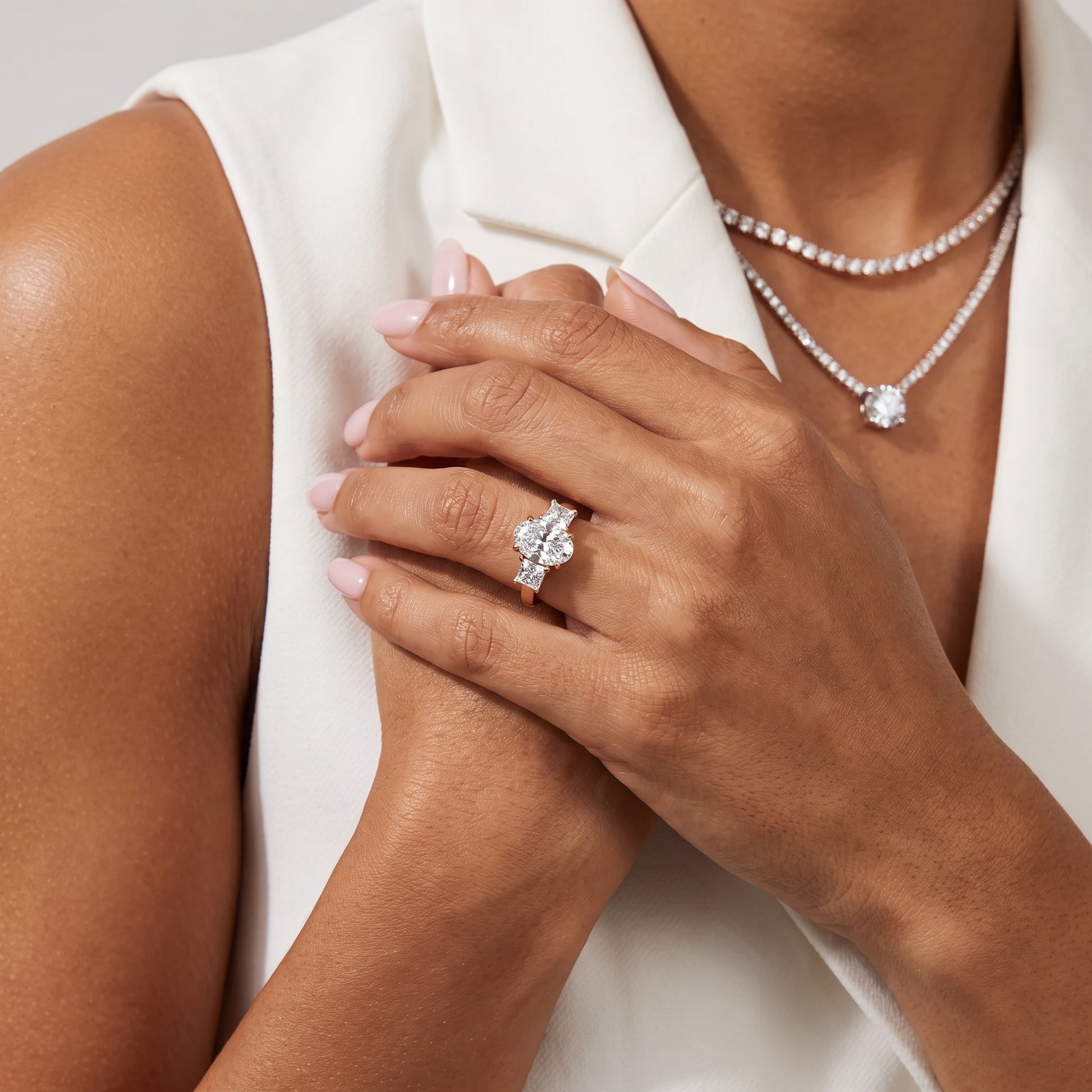 Sienna Three-Stone Oval Diamond Ring in Rose Gold - model.jpg