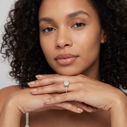 Beth Hidden Halo Pavé Princess Diamond Engagement Ring in Silver - model.jpg