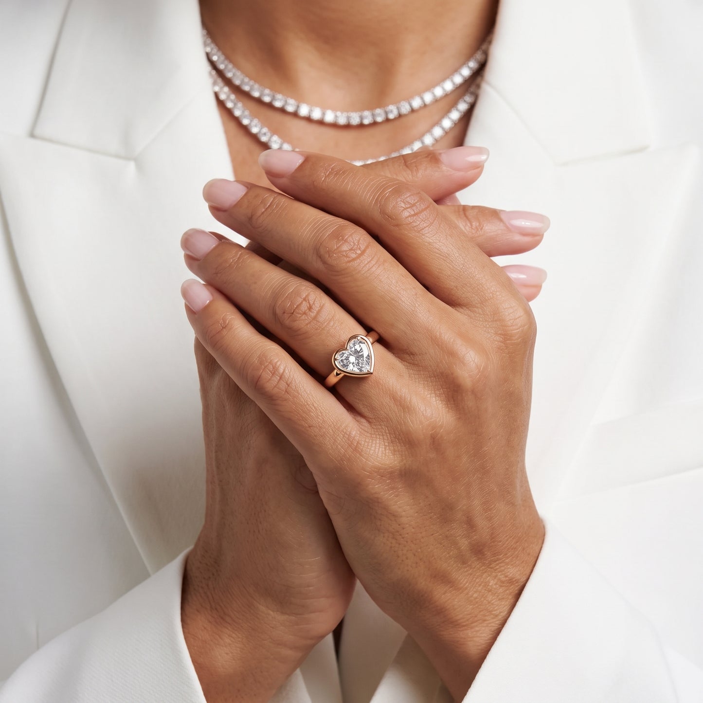 Alina Bezel Solitaire Heart Diamond Ring in Rose Gold - model.jpg