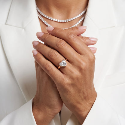 Alina Bezel Solitaire Heart Diamond Ring in Rose Gold - model.jpg