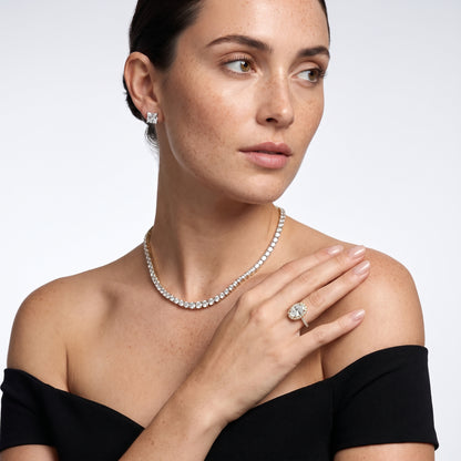 Sophie Halo Pavé Oval Diamond Ring in Yellow Gold - model.jpg