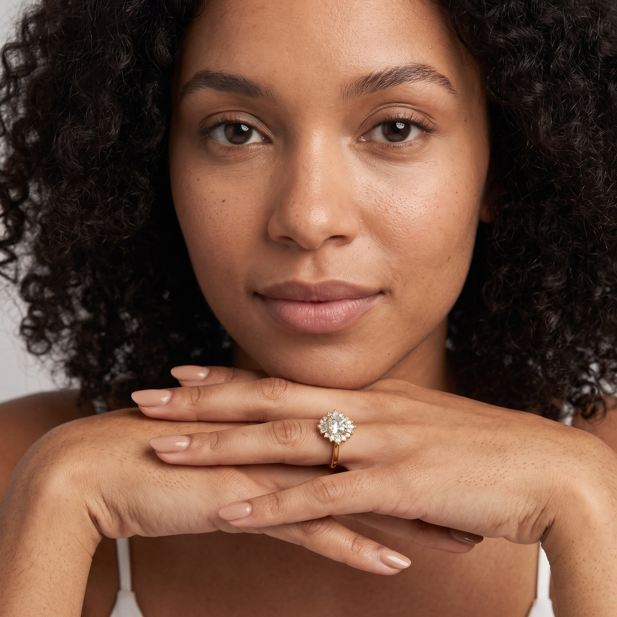 Marlow Ballerina Halo Cushion Diamond Engagement Ring in Rose Gold - model.jpg