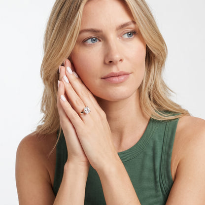 Lara Hidden Halo Asscher Diamond Engagement Ring in Rose Gold - model.jpg