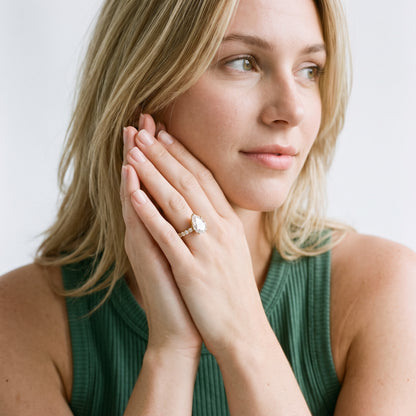 Keira Statement Pavé Pear Diamond Engagement Ring in Platinum - model.jpg