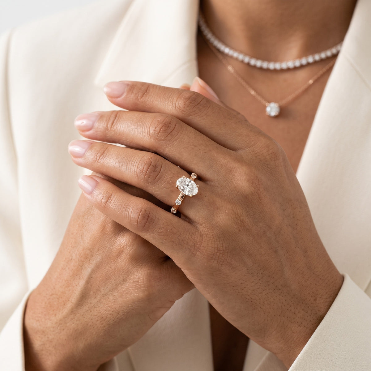 Elena Radiance Oval Diamond Engagement Ring in Rose Gold - model.jpg