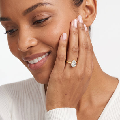 Anais Trellis Solitaire Pear Diamond Engagement Ring in Yellow Gold - model.jpg