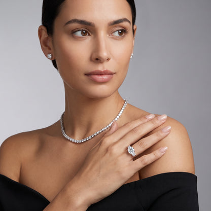 Selena Three-Stone Basket Round Diamond Ring in Platinum - model.jpg