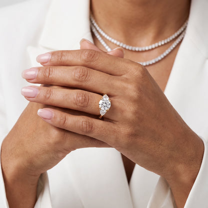 Romy Three-Stone Round Diamond Engagement Ring in Yellow Gold - model.jpg