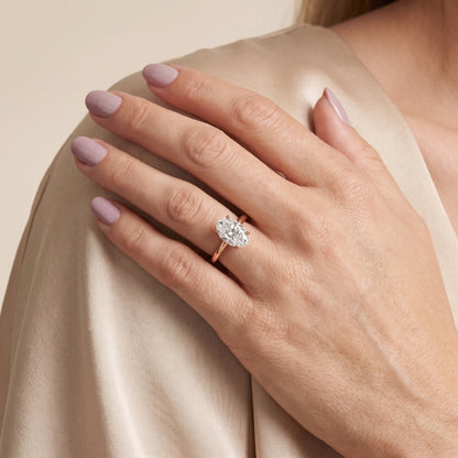 Sadie Cathedral Solitaire Oval Diamond Ring in Rose Gold - model.jpg