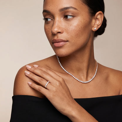 Victoria Curved Round Diamond Stackable Ring in Rose Gold - model.jpg