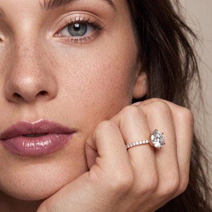 Novara Solitaire Pavé Round Diamond Ring in Rose Gold - model.jpg
