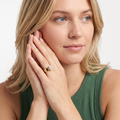 Susannah Wide Band Solitaire Oval Diamond Engagement Ring in Rose Gold - model.jpg