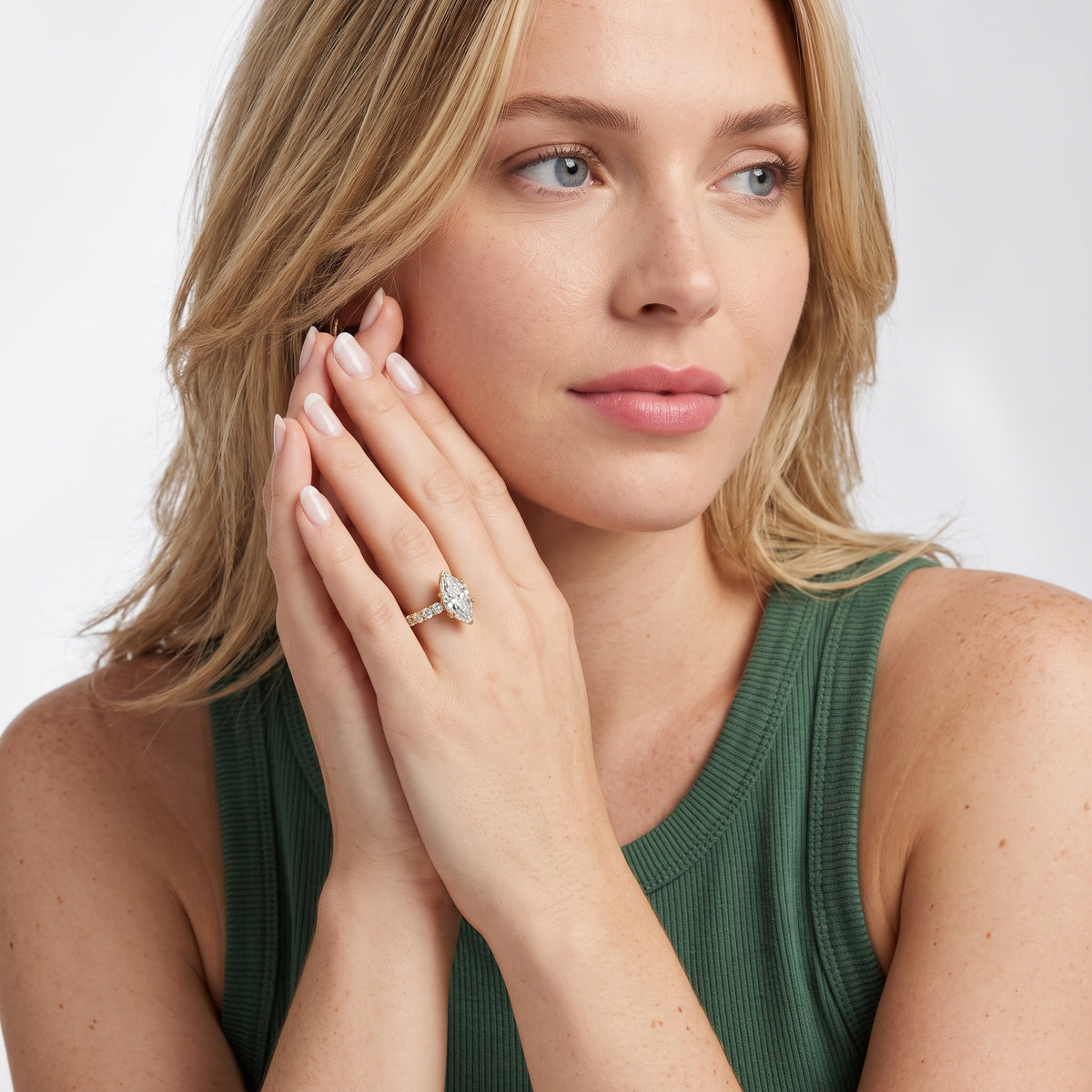 Alix Statement Pavé Marquise Diamond Engagement Ring in Rose Gold - model.jpg