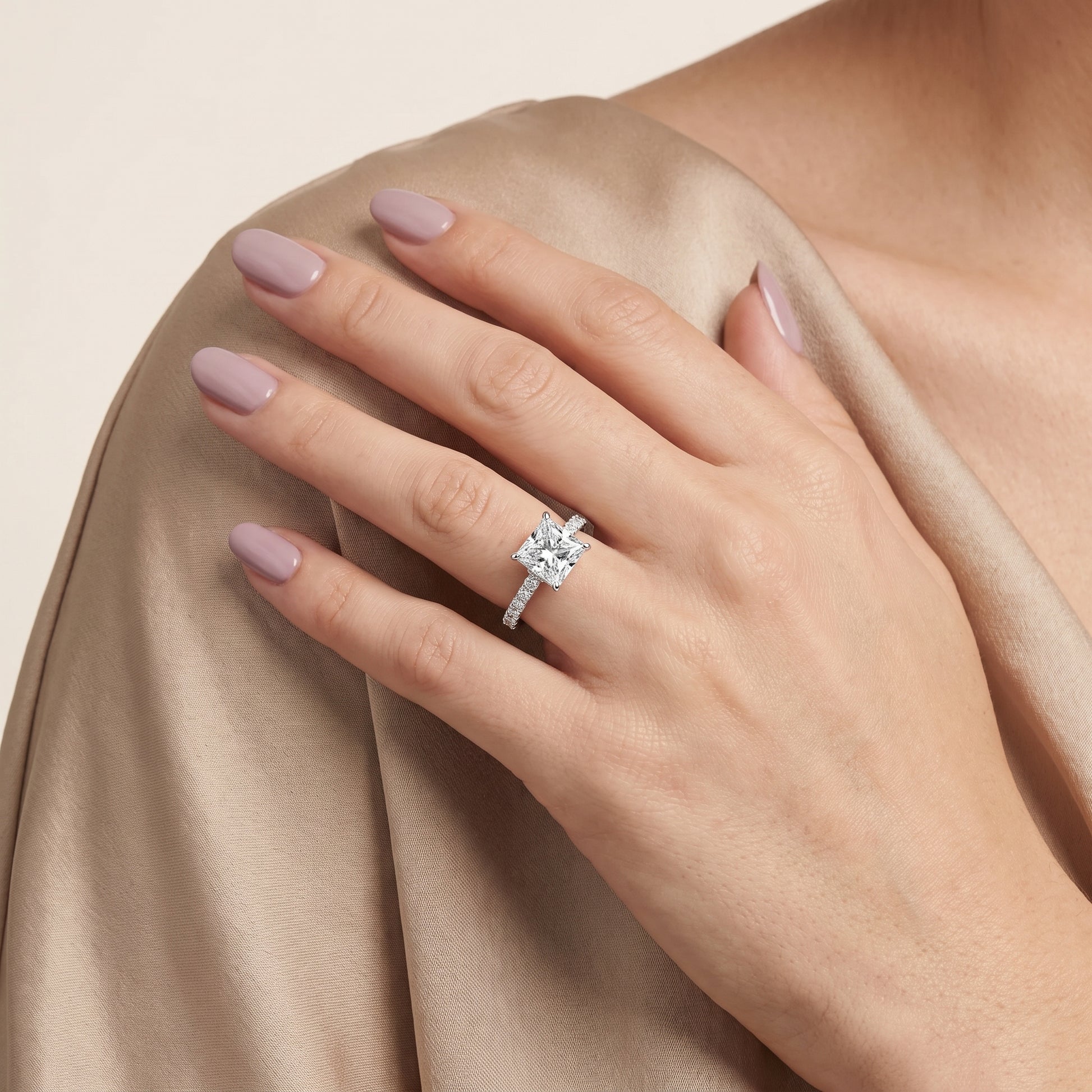 Thea Hidden Halo Pavé Princess Diamond Engagement Ring in Platinum - model.jpg