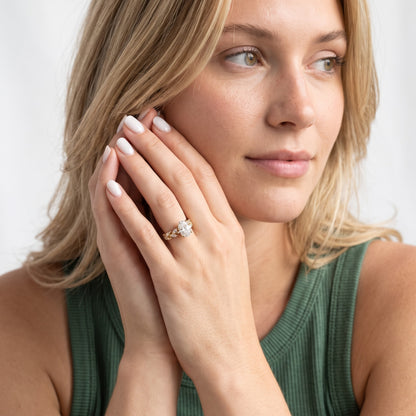Mirella Laurel Oval Diamond Engagement Ring in Silver - model.jpg
