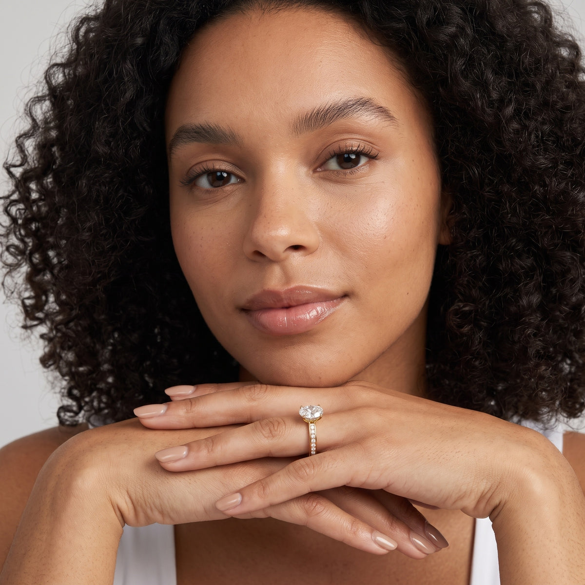 Avalon Channel Set Oval Diamond Engagement Ring in Silver - model.jpg