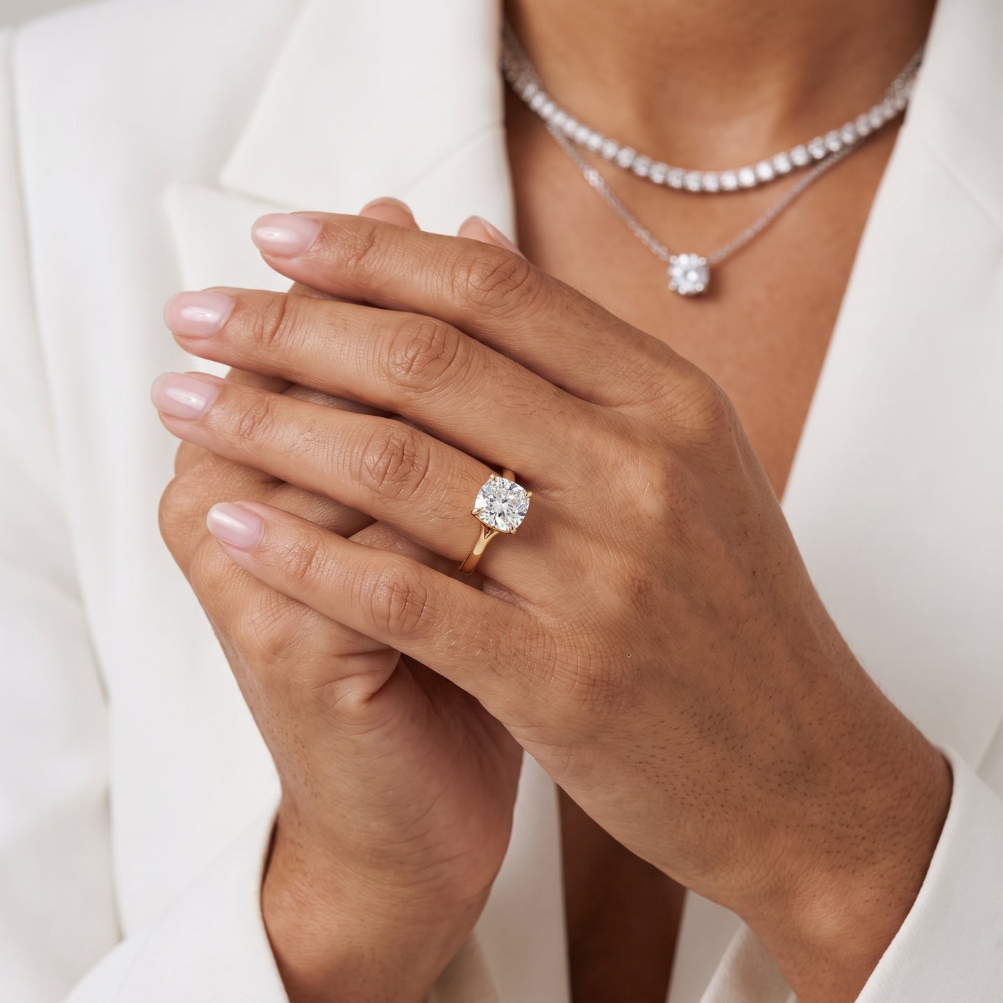 Anais Trellis Solitaire Cushion Diamond Engagement Ring in Yellow Gold - model.jpg
