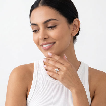 Maya Hidden Halo Pavé Marquise Diamond Engagement Ring in Rose Gold - model.jpg