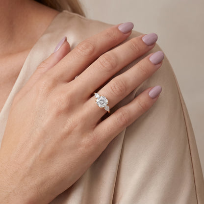 Phoebe Three-Stone Cushion Diamond Ring in Yellow Gold - model.jpg